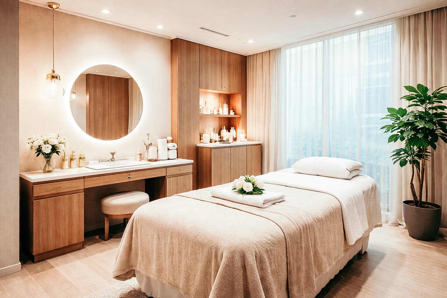 エステサロン店舗の施術室撮影