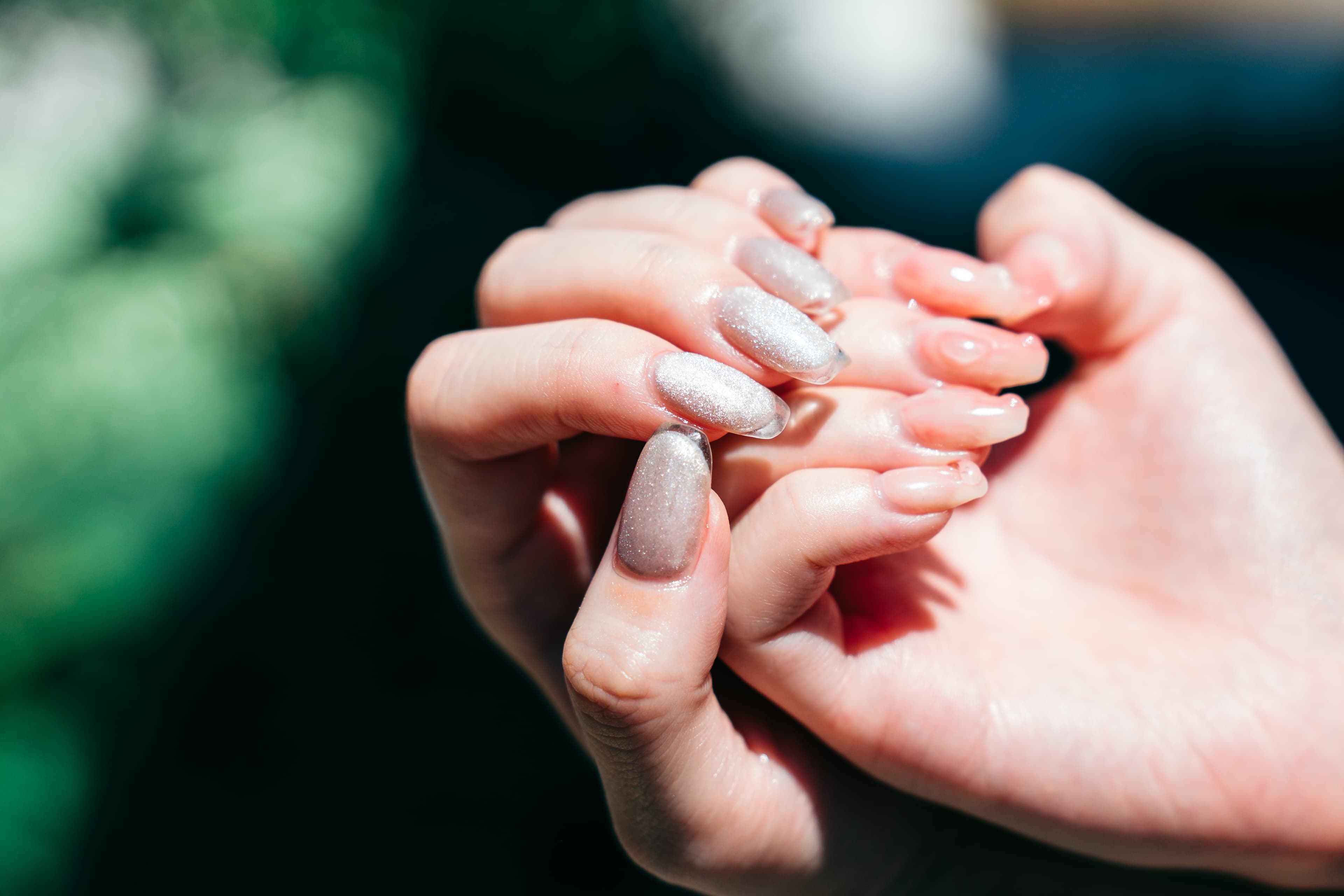 ネイルデザインのクローズアップ撮影